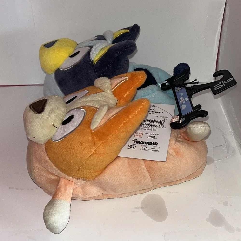 Bluey and‎ Bingo Plush House Shoes Slippers Size 9-10 Toddler Child  New